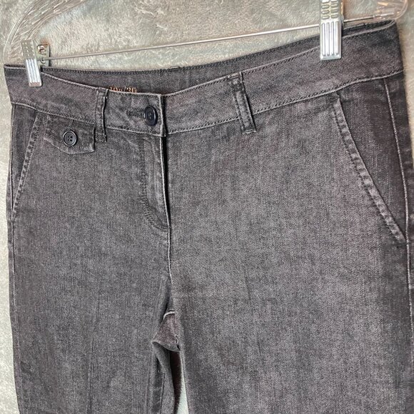 Talbots Women Classic Mid Rise Dark Gray Bootcut Stretch Denim Jean Trouser 10P - Picture 3 of 13